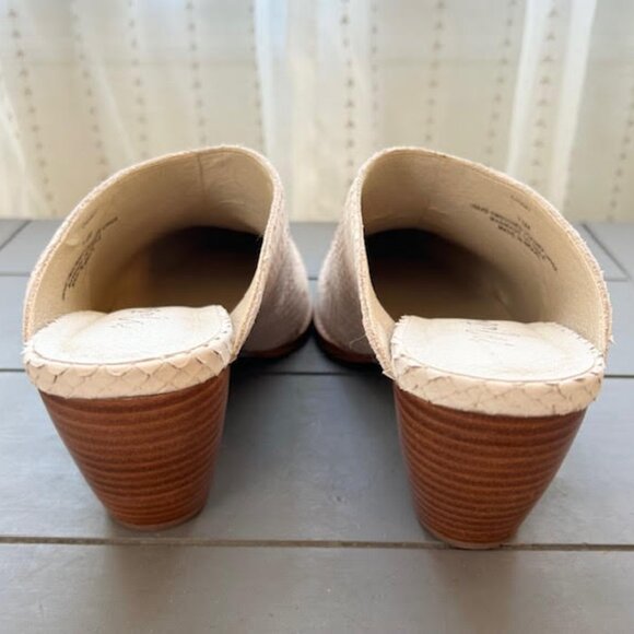 Matisse Cammy Snake Embossed Pointed Toe Mule Block Heel - Picture 4 of 12